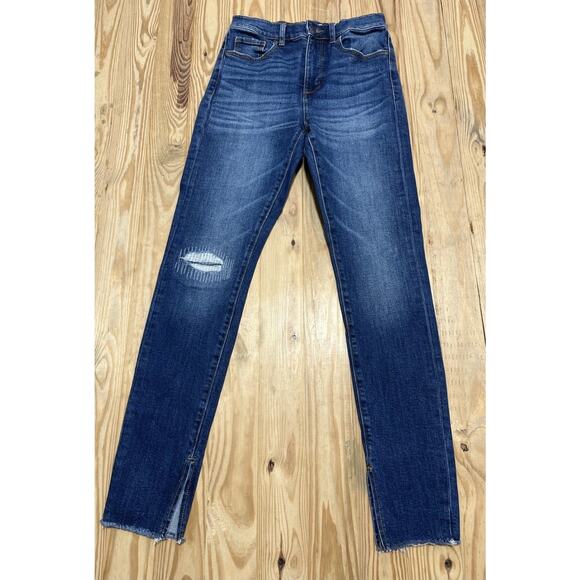 Loft Curvy Ankle Slit Fresh Cut High Rise The Skinny Jeans Size 2/26 - Picture 1 of 7